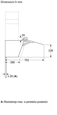 Seria 4 Hotă decorativă de perete 60 cm clear glass DWK67FN20, Bosch