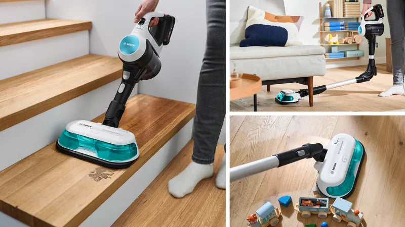 Aspirator vertical 2in1, cu funcție mop Unlimited 7 ProHygienic Aqua Alb BCS71HYG2, Bosch