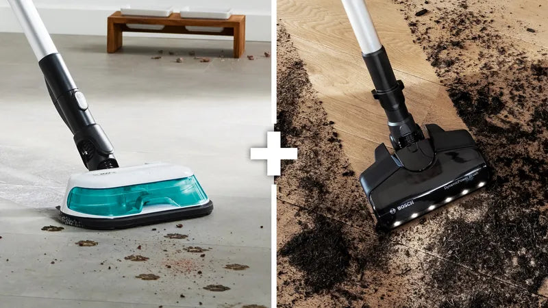 Aspirator vertical 2in1, cu funcție mop Unlimited 7 ProHygienic Aqua Alb BCS71HYG2, Bosch