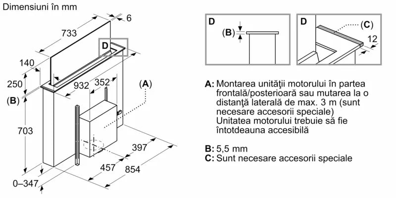 Hotă încorporabilă in blat 90 cm Flex Design I98WMM1Y7, Neff