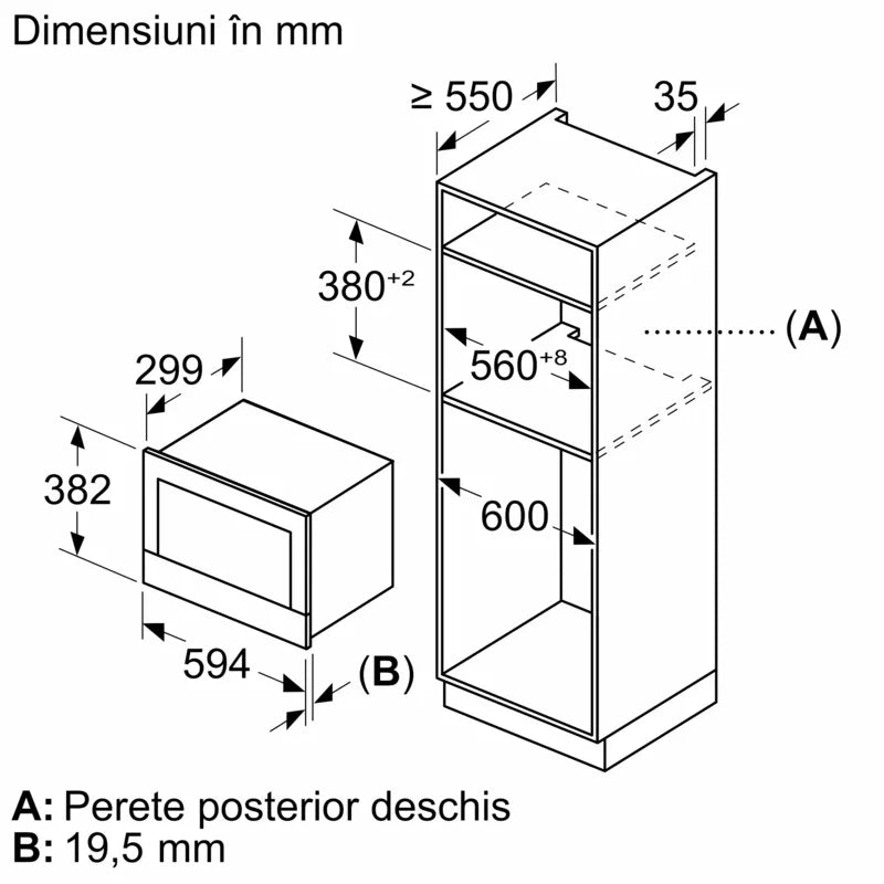 Seria 8 Cuptor cu microunde, încorporabil Alb BFL7221W1, Bosch