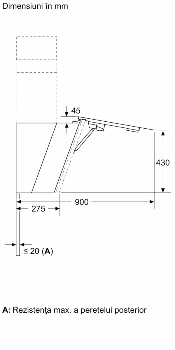 Hotă decorativă de perete 90 cm clear glass black printed D98IPT2S0, Neff