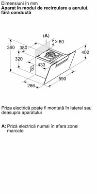Seria 4 Hotă decorativă de perete 60 cm clear glass DWK67FN60, Bosch