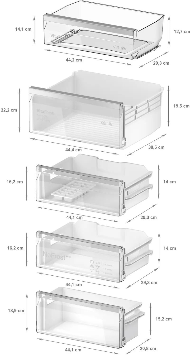 Seria 4 Combină frigorifică încorporabilă 193.5 x 55.8 cm Balama plată KIN96VFD0, Bosch