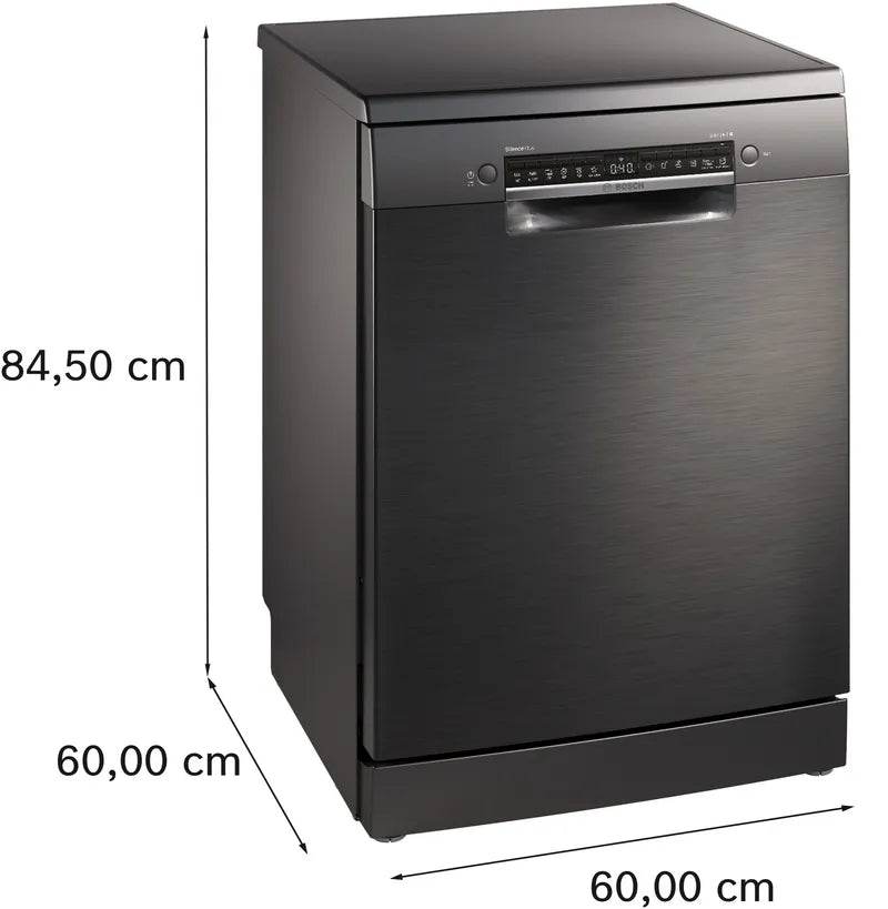 Seria 4 Mașina de spălat vase independentă 60 cm Anti-Amprentă negru SMS4EMC06E, Bosch