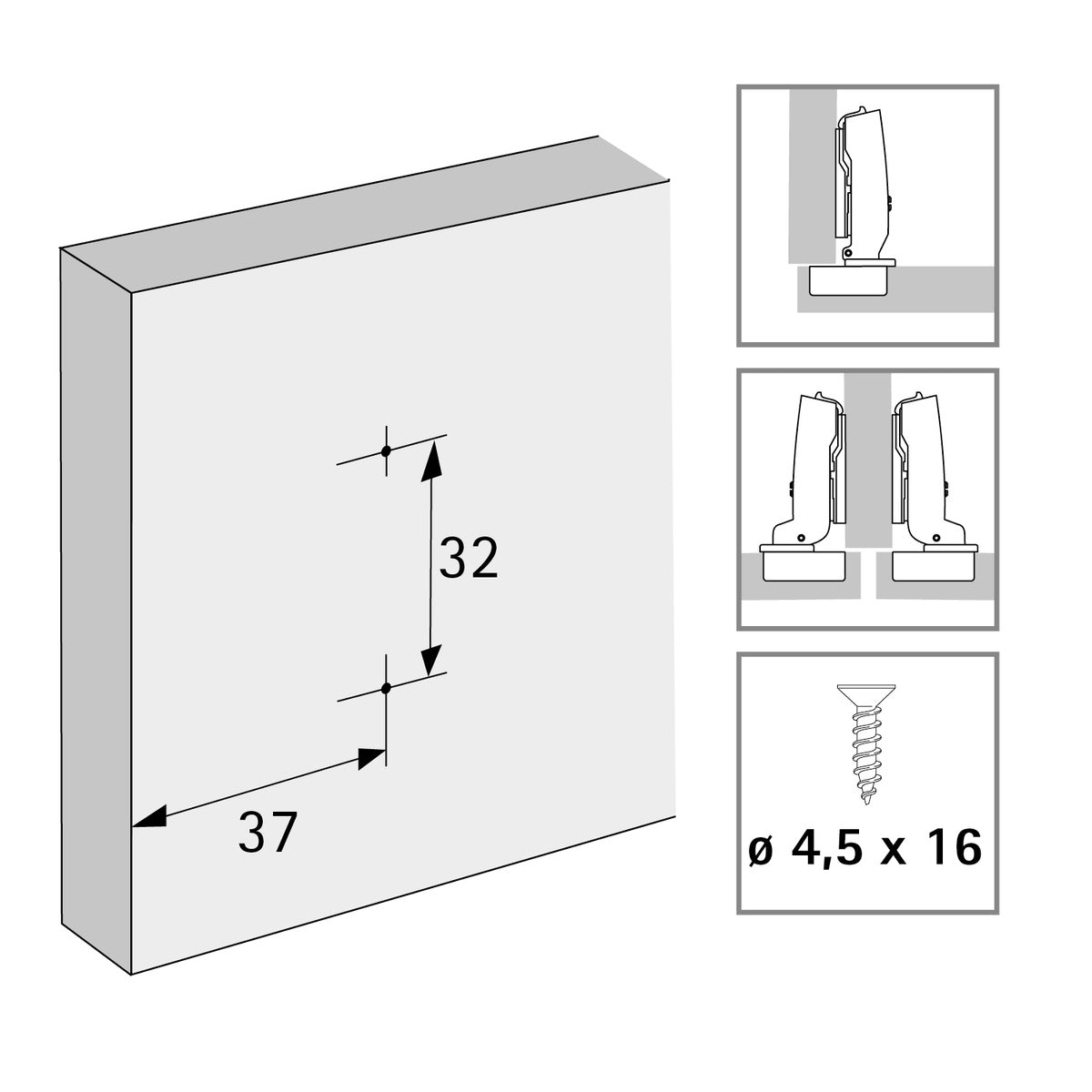 Sensys placuta montaj 3.0mm, Hettich