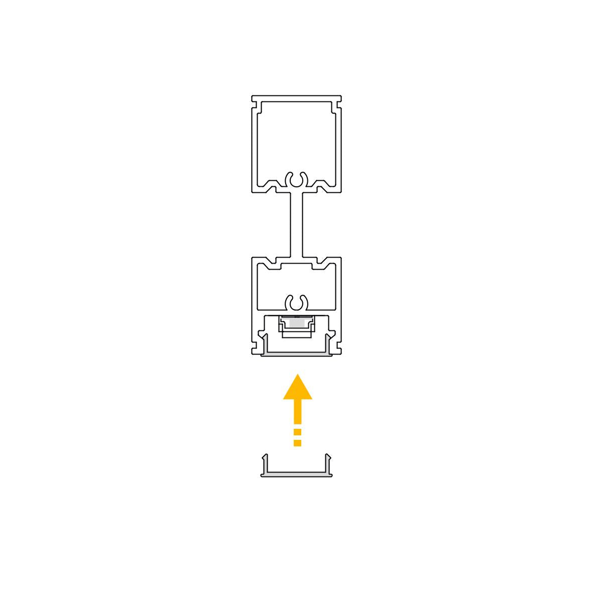 Profil difuzor zero 1,1m, plastic alb, plastic, Emuca