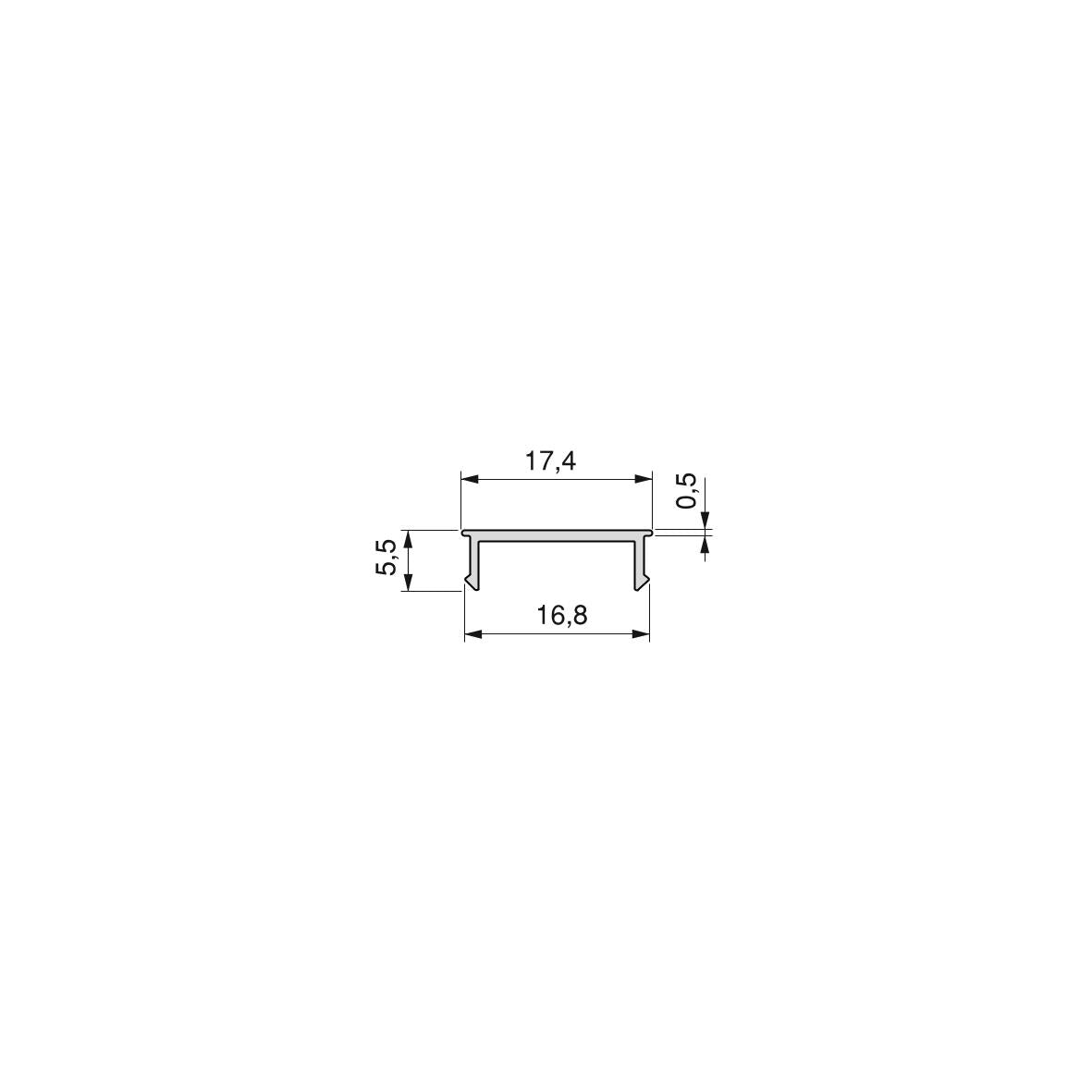 Profil difuzor zero 1,1m, plastic alb, plastic, Emuca