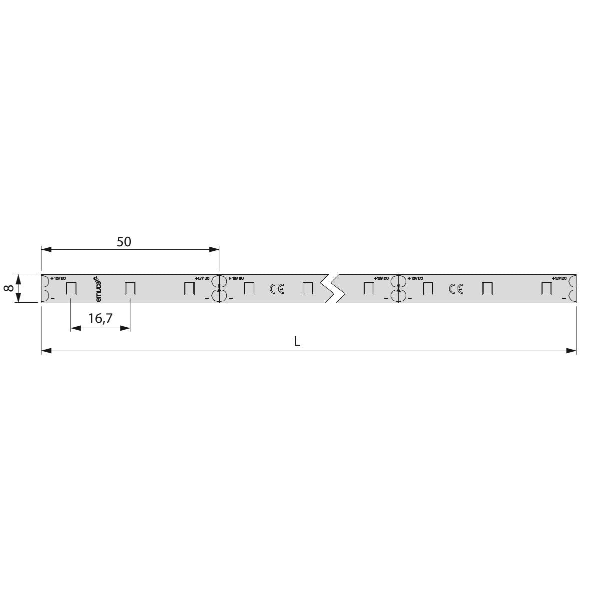 Bandă LED Lynx Premium 14,4W/m IP65 (12V DC), 5 m, Emuca