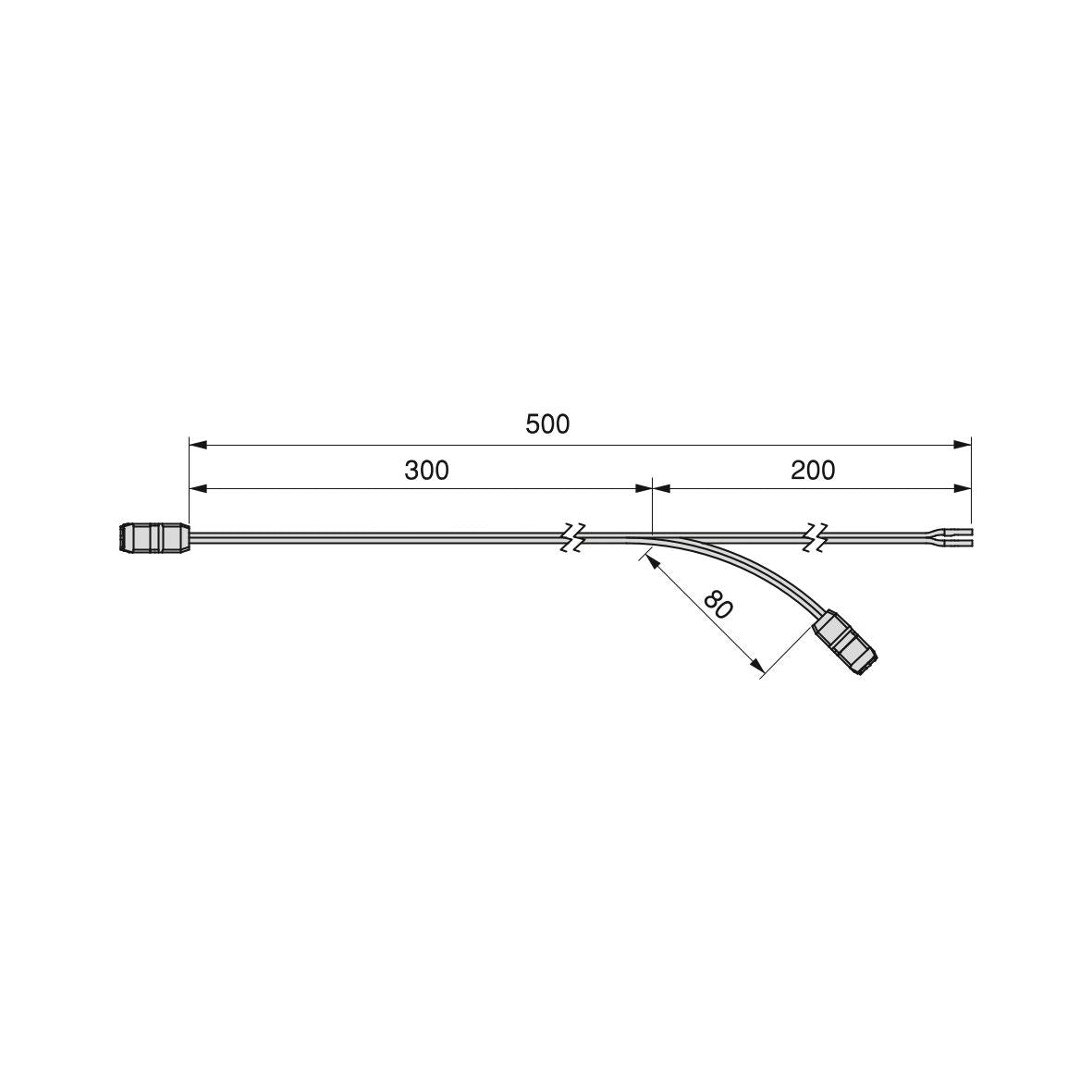 Kit cabluri si conectori pentru iluminat Structura zero, lungime 500mm, Emuca