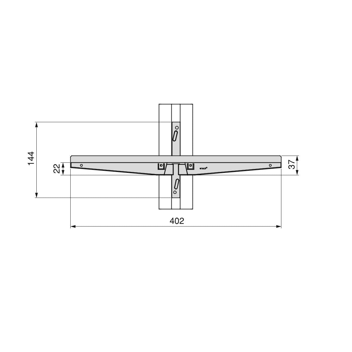 Pereche de suporturi de montare rafturi din aluminiu pentru cadru modular Zero, Emuca