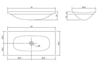 Lavoar de baie alb montaj pe blat, Foglio 81, 810x404x140mm, Antonio Lupi