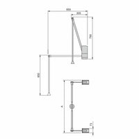 Bară de haine cu sistem lift pentru perete, Hang, 600-830mm, Emuca