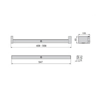 Bara Castor cu lumina LED si senzor de miscare pentru garderoba, 558mm, Emuca