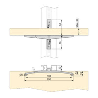 Kit Suporturi pentru 3 rafturi din lemn si 1 modul pentru structura Zero, gri piatra vopsita, Emuca