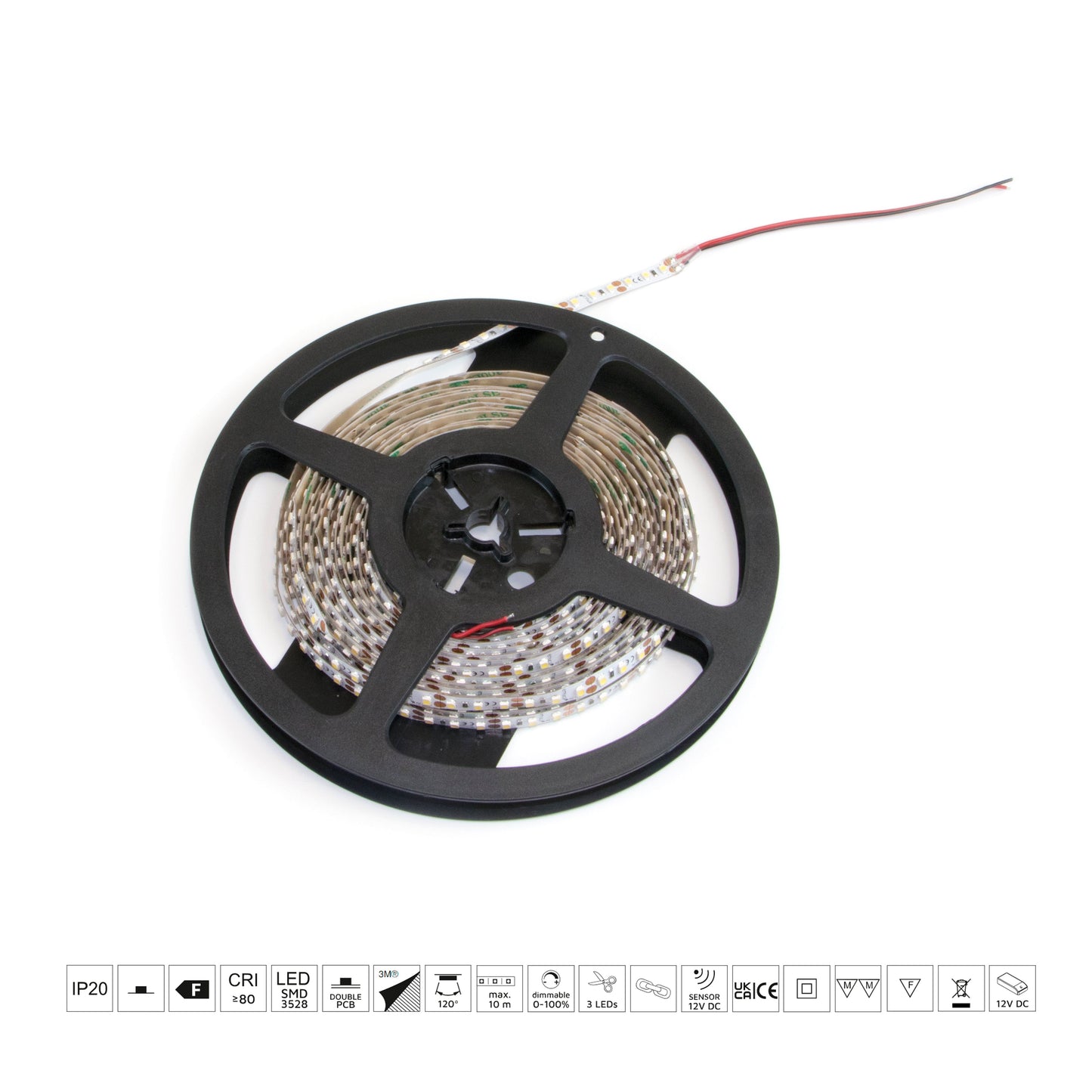 Bandă LED Lynx Premium 9,6W/m IP20 (12V DC), 50 m, Emuca