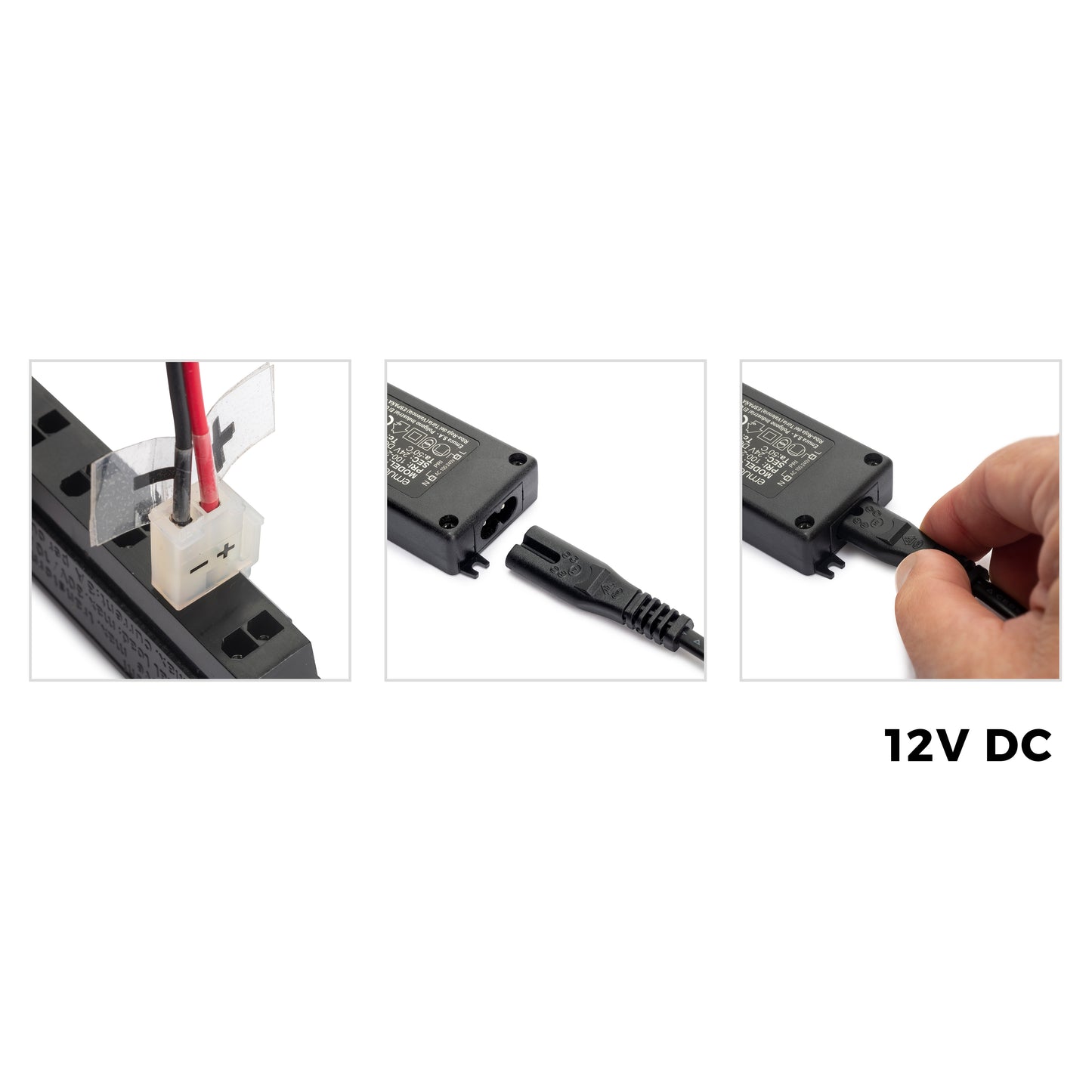 Transformator Plastic Banda LED, AMP 12V DC, 6W, Emuca