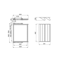 Kit suport pentru pantofi din metal si cadru cu ghidaje cu inchidere lenta, 600mm, Emuca