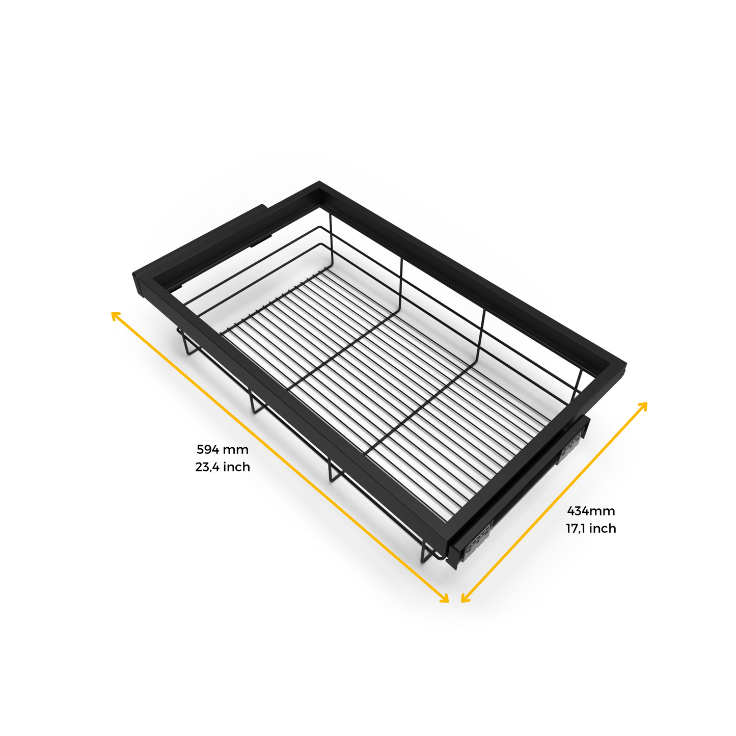 Kit cos de sarma si cadru cu ghidaje cu inchidere lenta, pentru dulap, modul 600mm, Emuca