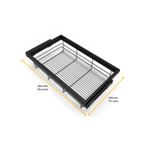 Kit cos de sarma si cadru cu ghidaje cu inchidere lenta, pentru dulap, modul 800mm, Emuca