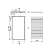 Kit sertar organizator cu inchidere lenta pentru dulap, 900mm, Emuca