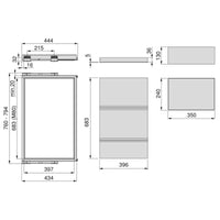 Kit tava, 2 cosuri organizatoare si cadru cu ghidaje cu inchidere lenta pentru dulap, 800mm, Emuca