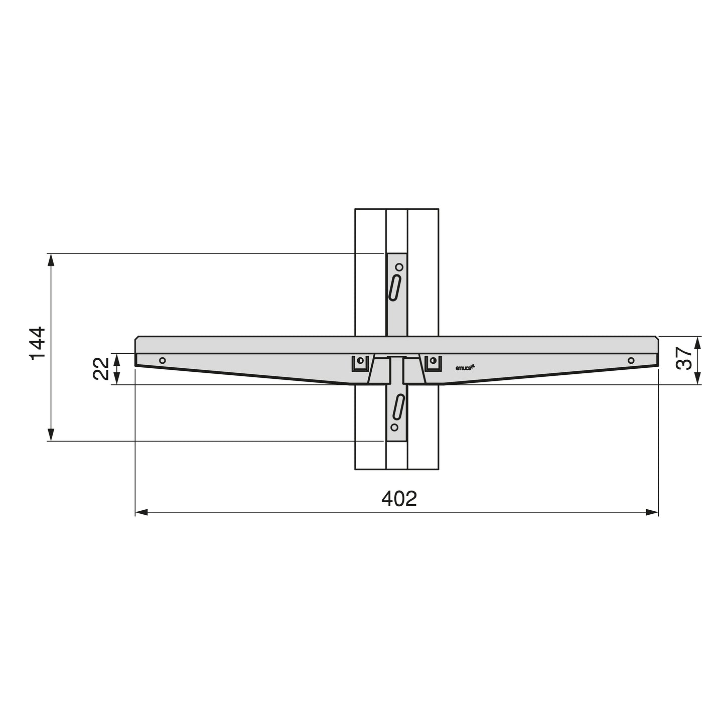 Profil pentru realizarea rafturilor din aluminiu pentru structura modulara Zero, 2.160 mm, Emuca