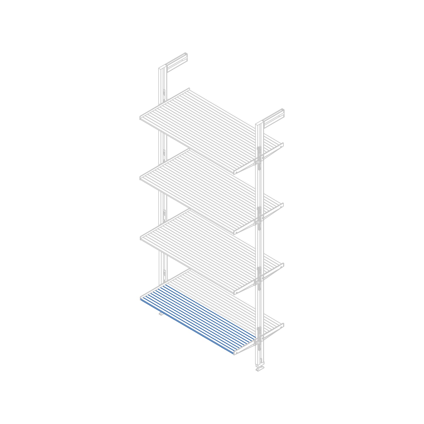 Profil pentru realizarea rafturilor din aluminiu pentru structura modulara Zero, 2.160 mm, Emuca