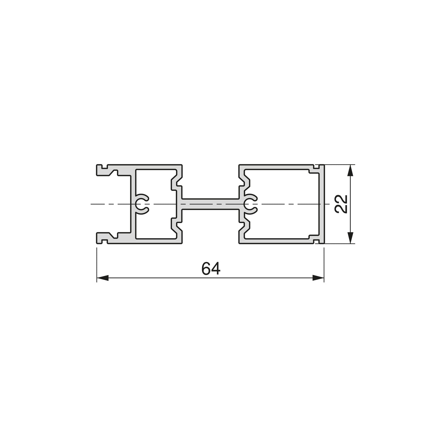 Profil pentru structuri modulare Zero, 2,35 m, gri piatra, Emuca