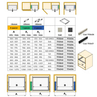 Cadru cu glisiere de inchidere soft pentru dulap Hack, 623-657mm, Emuca