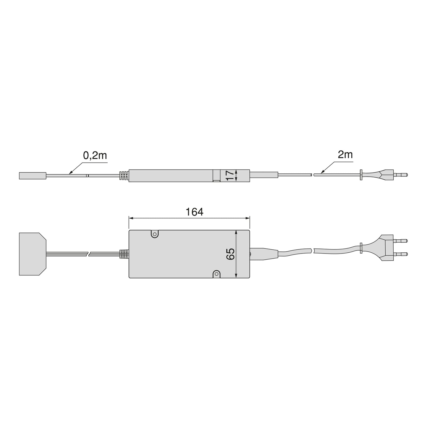 Transformator Plastic Banda LED, Miniled 12V DC, 30W, Emuca