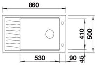Chiuveta Elon XL 8 S Silgranit Antracit, Montaj pe blat, 860x500mm, Blanco