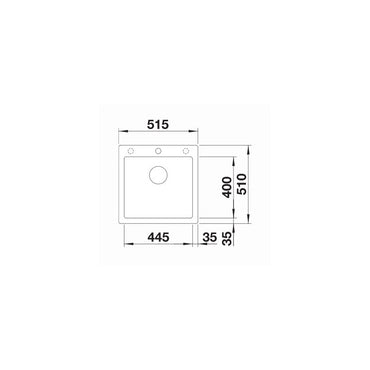 Chiuveta Pleon 5 Silgranit Antracit, Montaj pe blat, 515x510mm, Blanco