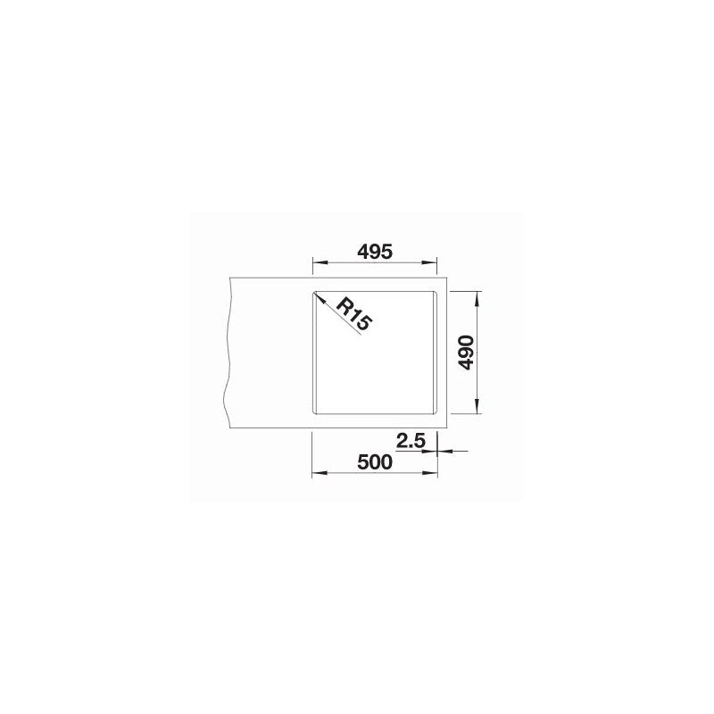 Chiuveta Pleon 5 Silgranit Alumetalic, Montaj pe blat, 515x510mm, Blanco