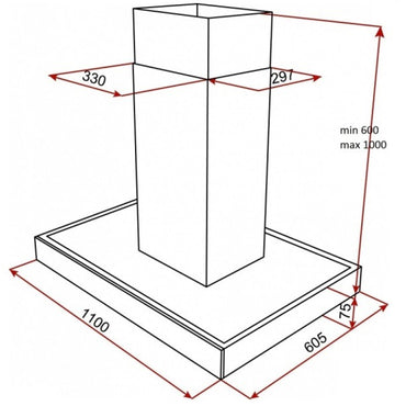 Hotă insulă cu ststem de extracţie perimetrală şi motor EcoPower, DPL 1180 Teka
