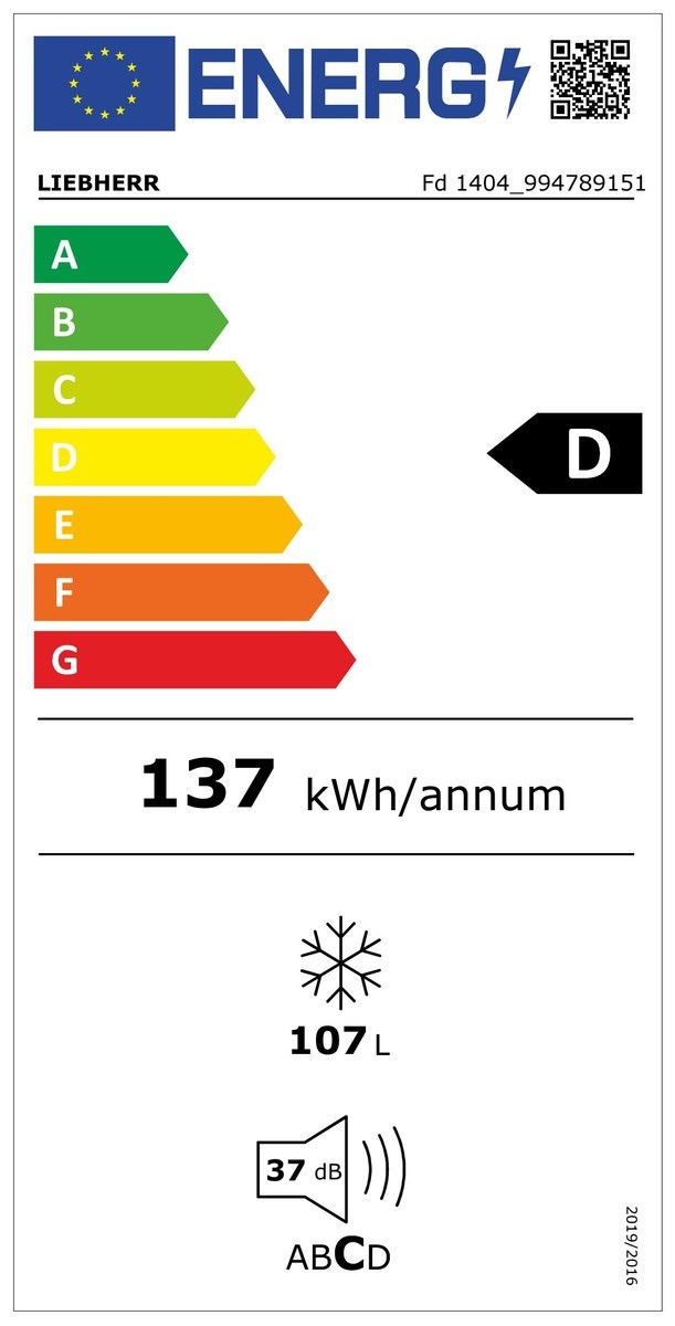 Congelator sub blat cu SmartFrost Fd 1404 Pure, Liebherr