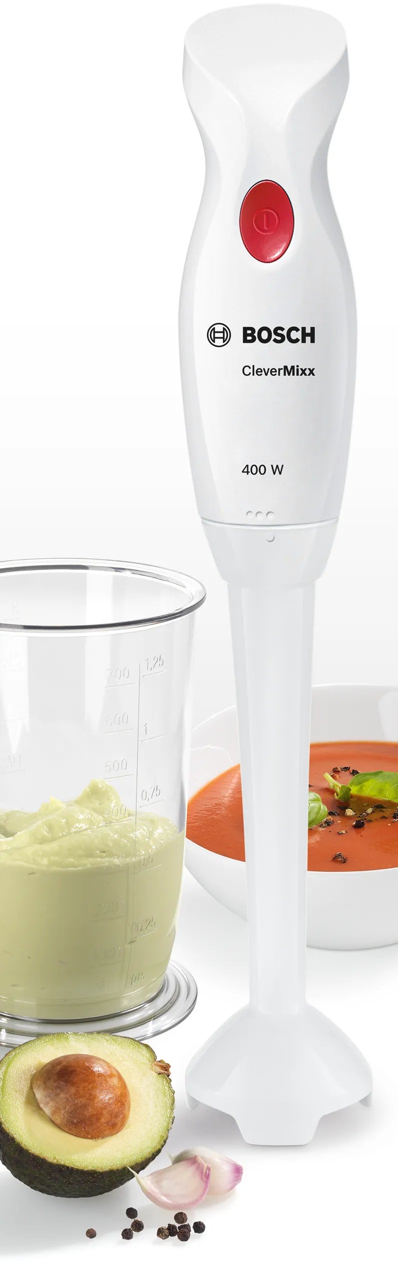 Mixer vertical CleverMixx 400 W Alb, deep red MSM14100, Bosch