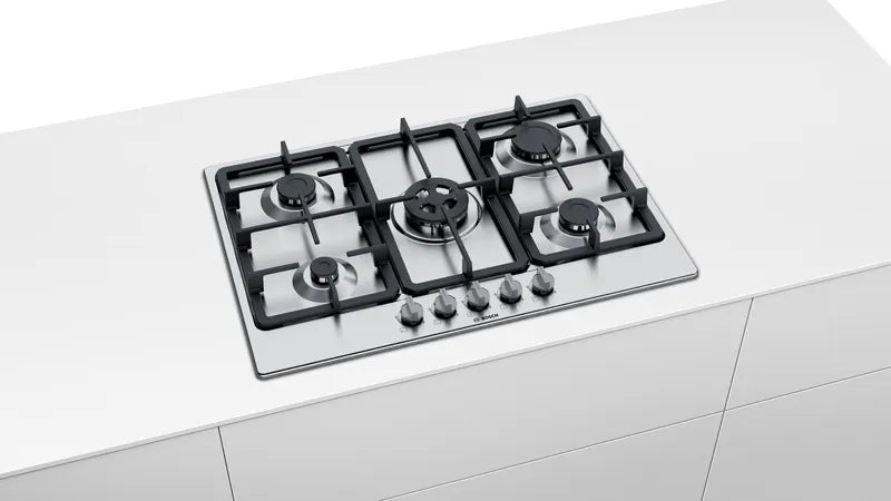 Seria 4 Plită pe gaz 75 cm Inox PGQ7B5B90, Bosch