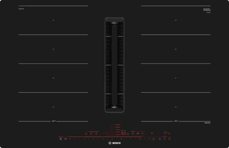 Seria 8 Plită pe inducție cu sistem de ventilare integrat 80 cm flush mount PXX801D67E, Bosch