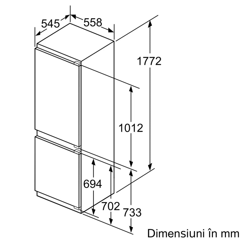 Seria 8 Combină frigorifică încorporabilă 177.2 x 55.8 cm Balama plată KIF86PFE0, Bosch