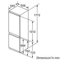 Seria 8 Combină frigorifică încorporabilă 177.2 x 55.8 cm Balama plată KIF86PFE0, Bosch