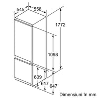 Seria 6 Combină frigorifică încorporabilă 177.2 x 55.8 cm Balama plată KIS87AFE0, Bosch