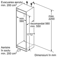 Seria 6 Combină frigorifică încorporabilă 177.2 x 55.8 cm Balama plată KIS87AFE0, Bosch