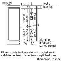 Seria 6 Combină frigorifică încorporabilă 177.2 x 55.8 cm Balama plată KIS87AFE0, Bosch