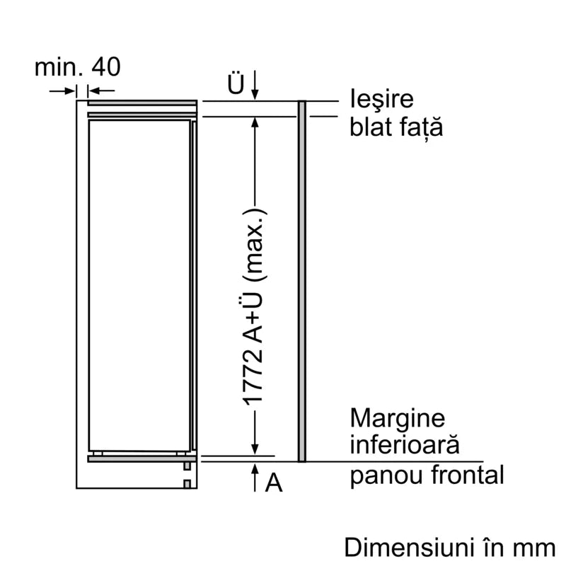 Seria 6 Frigider încorporabil 177.5 x 56 cm Balama plată cu închidere amortizată KIR81ADD0, Bosch