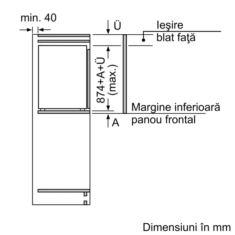 Seria 4 Congelator încorporabil 87.4 x 55.8 cm Balama plată GIV21AFE0, Bosch