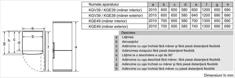 Seria 6 Combină frigorifică independentă 201 x 60 cm Oțel inoxidabil Anti-Amprentă KGE39AICA, Bosch