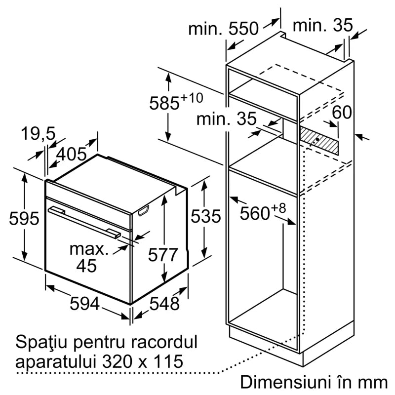 Seria 8 Cuptor multifuncțional cu opțiune de aburi, încorporabil 60 x 60 cm HRG7361B1, Bosch