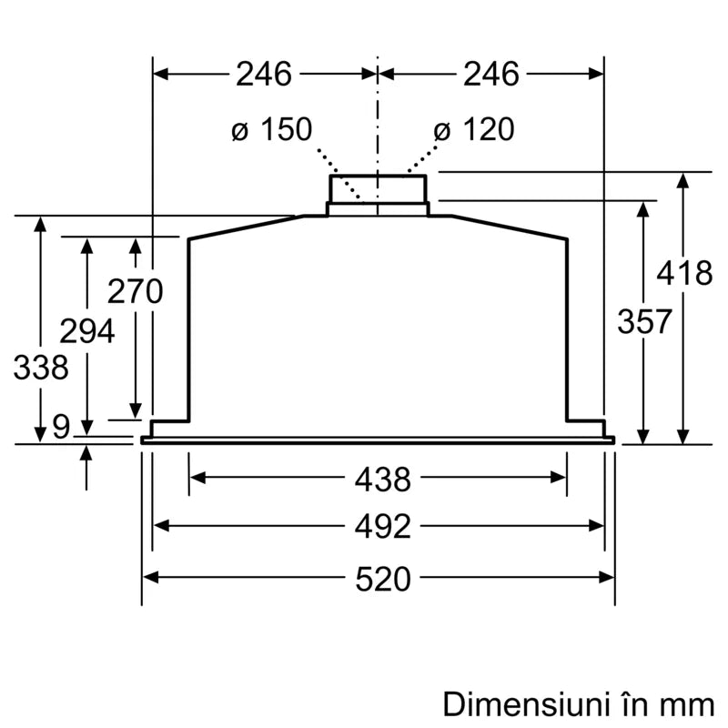 Seria 6 Hotă încorporabilă 52 cm Inox DHL585B, Bosch