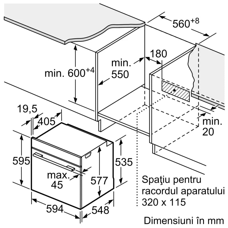 Seria 8 Cuptor încorporabil cu funcție de abur 60 x 60 cm Negru, Bosch